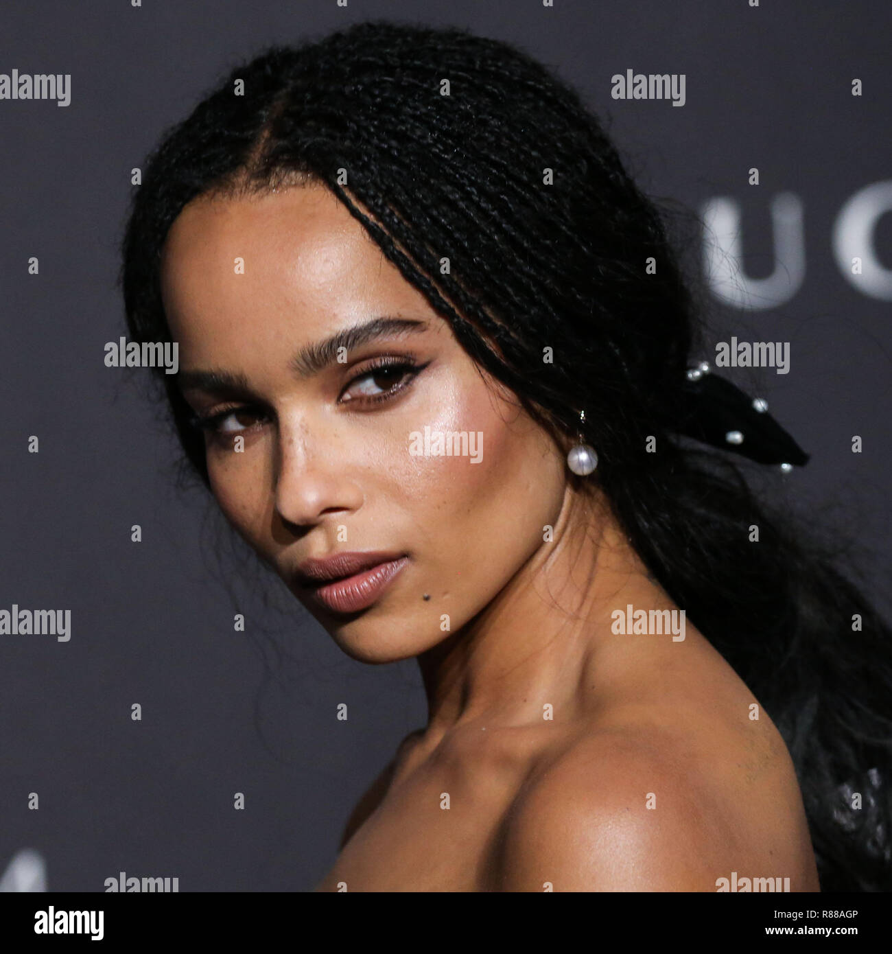 Los Angeles Ca Usa November 03 Actress Zoe Kravitz Wearing A Gabriela Hearst Dress Arrives At The 2018 Lacma Art Film Gala Held At The Los Angeles County Museum Of