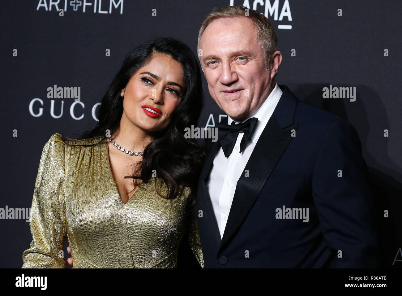 LOS ANGELES, CA, USA - NOVEMBER 03: Salma Hayek Pinault, Francois-Henri Pinault at the 2018 LACMA Art + Film Gala held at the Los Angeles County Museum of Art on November 3, 2018 in Los Angeles, California, United States. (Photo by Xavier Collin/Image Press Agency) Stock Photo