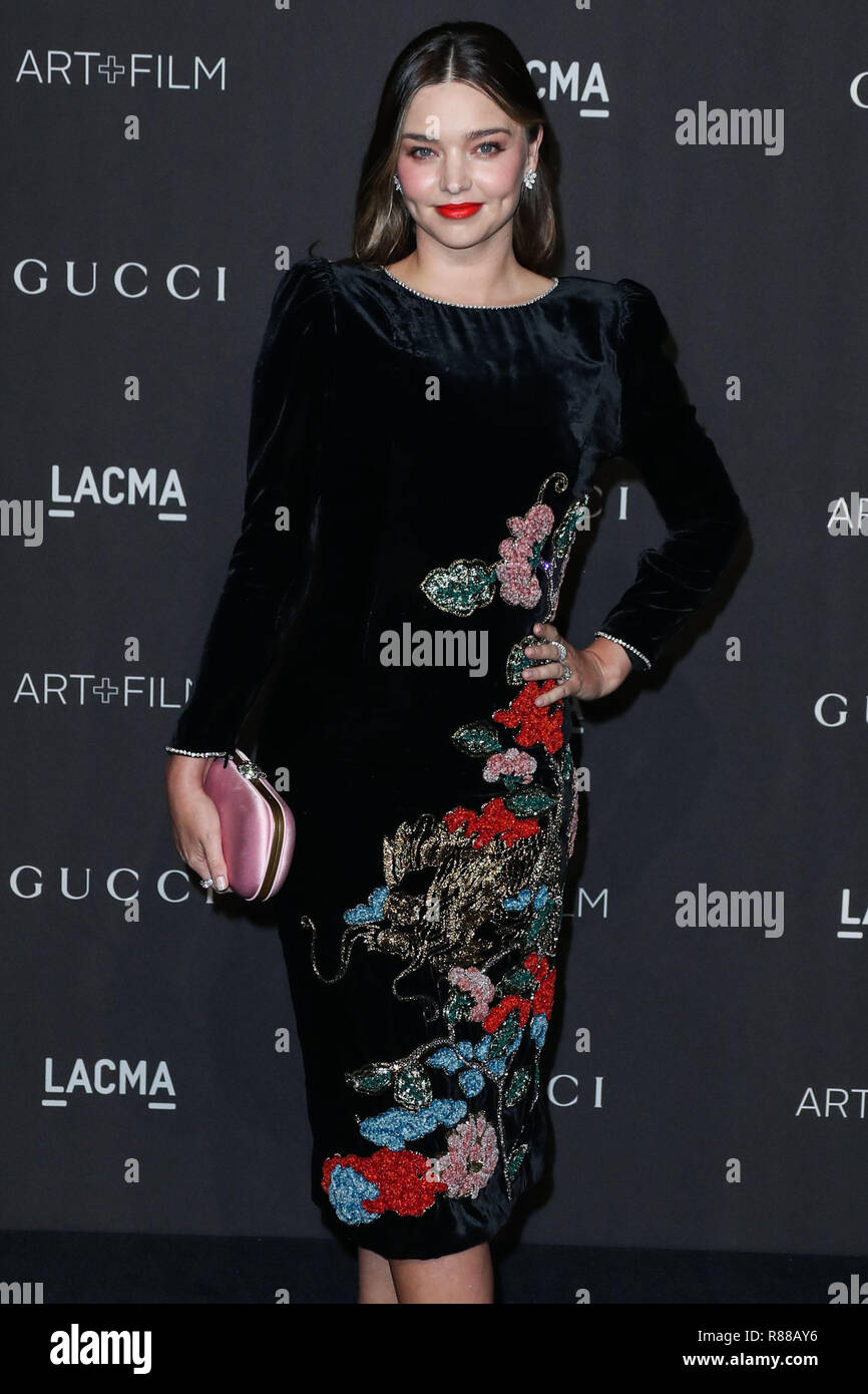 LOS ANGELES, CA, USA - NOVEMBER 03: Model Miranda Kerr wearing a Gucci  dress arrives at the 2018 LACMA Art + Film Gala held at the Los Angeles  County Museum of Art