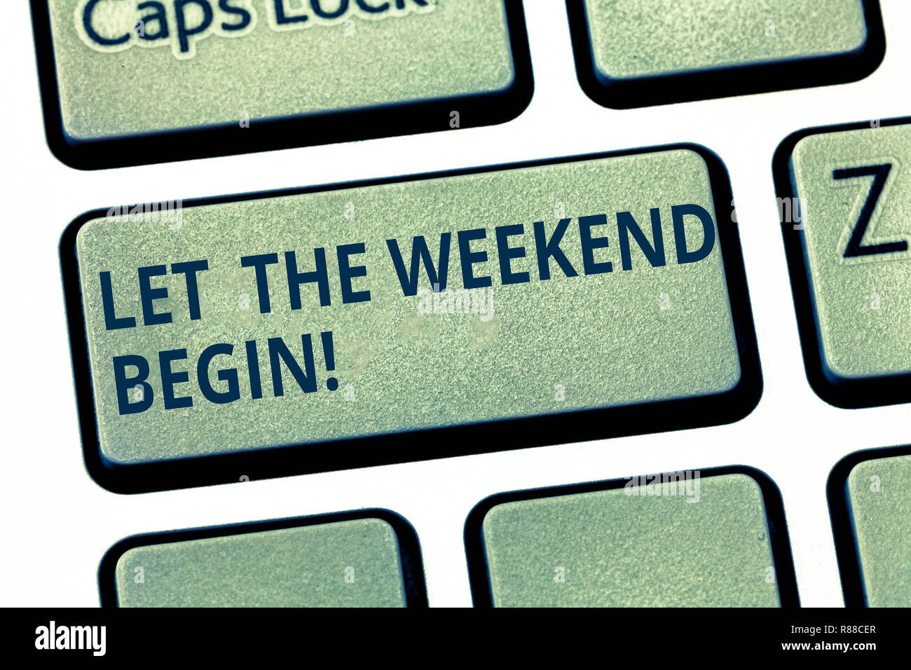 Text Sign Showing Let The Weekend Begin Conceptual Photo Start Of The End Of The Week Be Cheerful Enjoy Keyboard Key Intention To Create Computer Mes Stock Photo Alamy