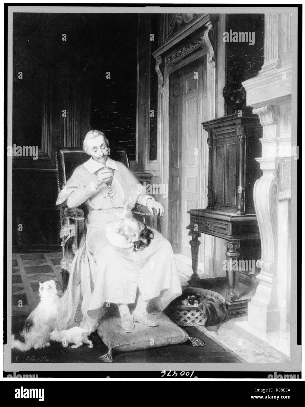 Cardinal Richelieu, fulllength portrait, seated, facing front, with