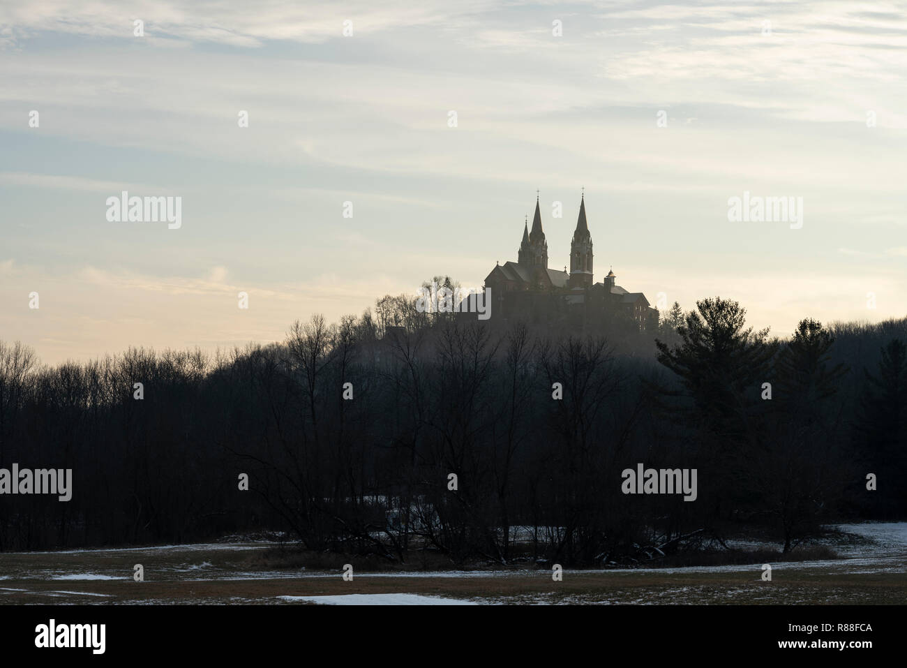 Wisconsin Catholic Church during the winter Stock Photo Alamy