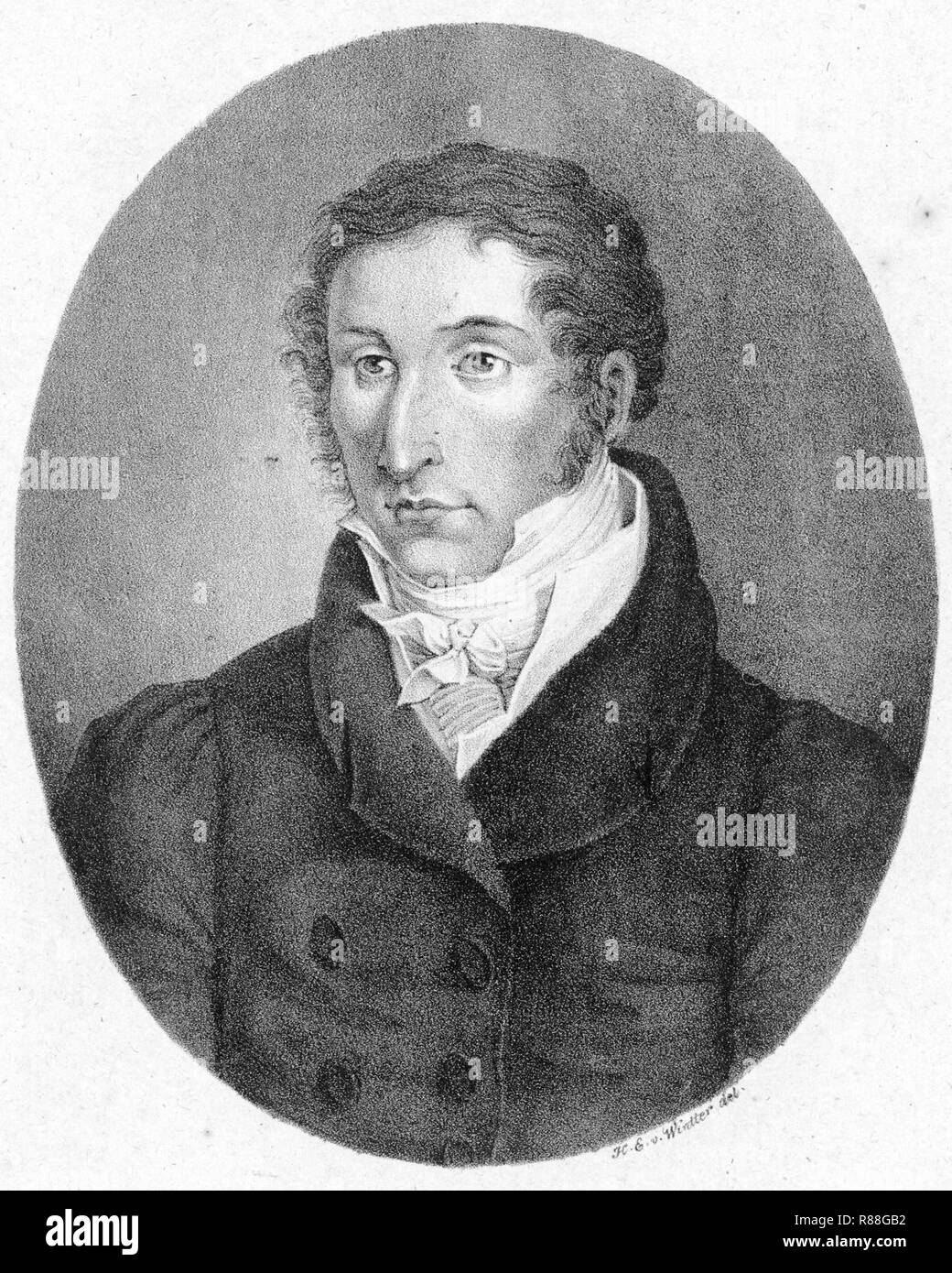 Carl Maria von Weber by Heinrich Eduard Winter. Stock Photo