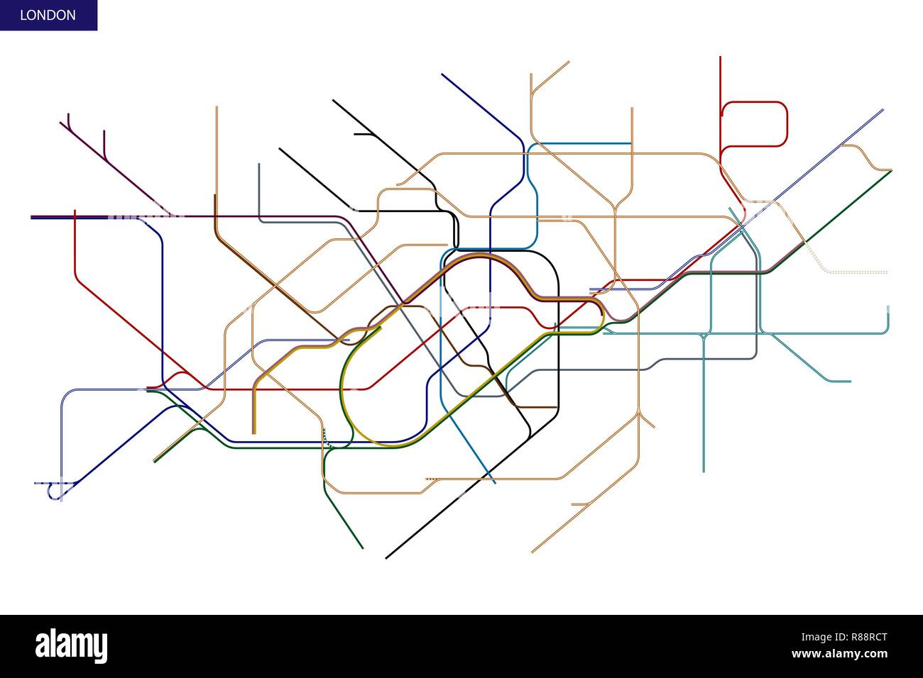 Underground And Overground Map Schematic Transit Map Of The London Underground And Overground Stock Vector  Image & Art - Alamy