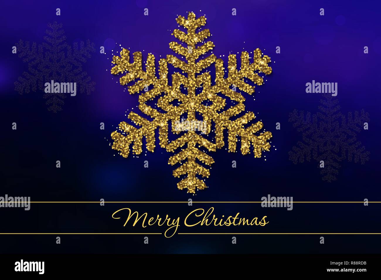Christmas background with Shining gold Snowflakes Stock Vector Image ...