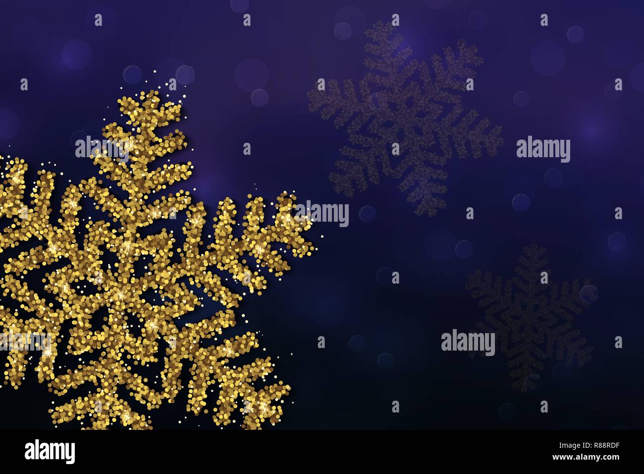 Christmas background with Shining gold Snowflakes Stock Vector Image ...