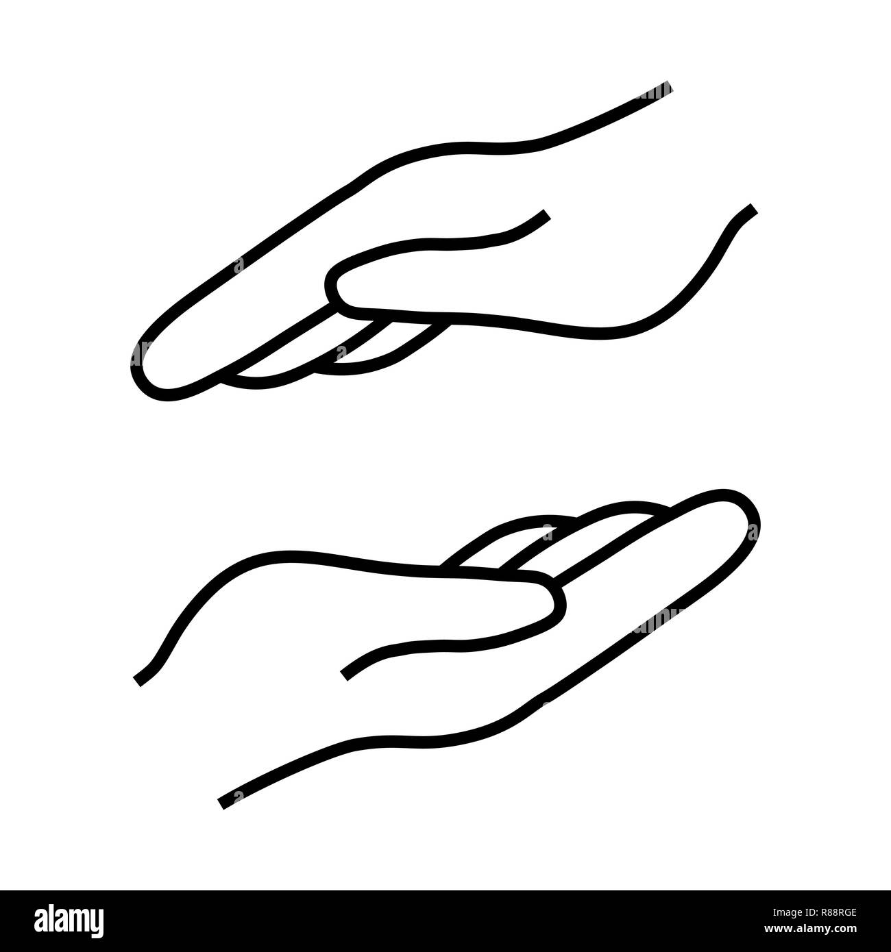 Help and protect Hand vector icon on white background Stock Vector ...