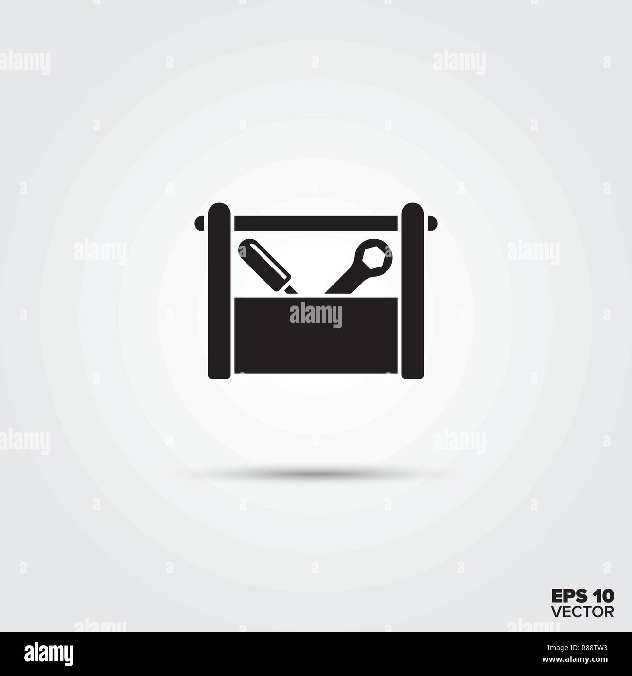 Toolbox with wrench and screwdriver vector glyph icon Stock Vector
