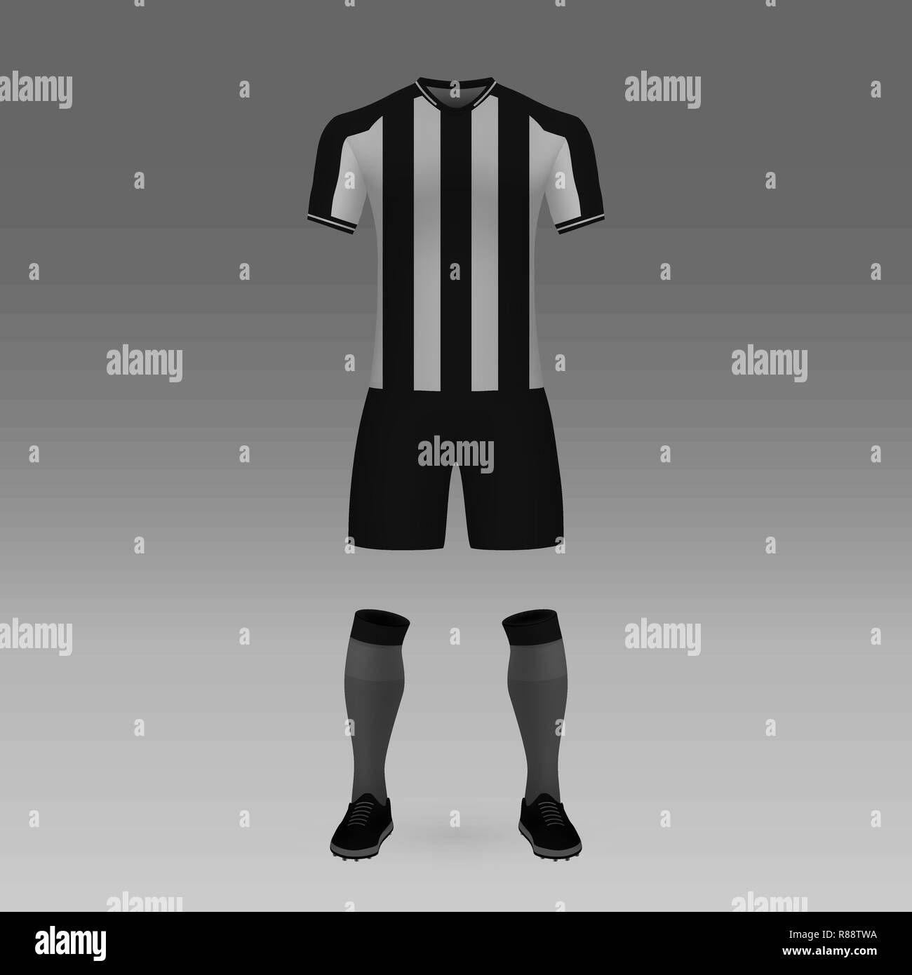 football kit Botafogo, shirt template for soccer jersey. Vector illustration Stock Vector