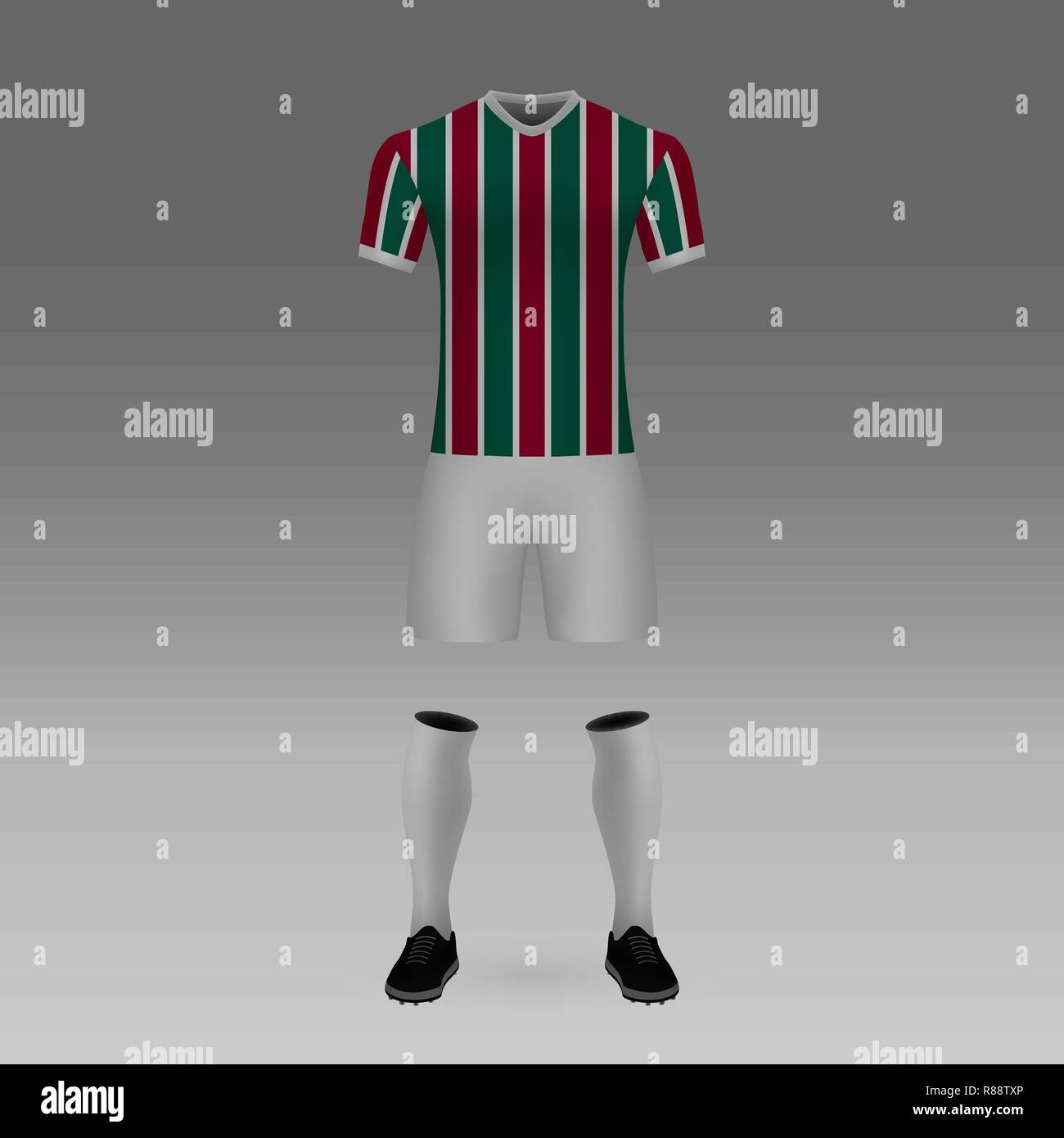 football kit Fluminense, shirt template for soccer jersey. Vector illustration Stock Vector