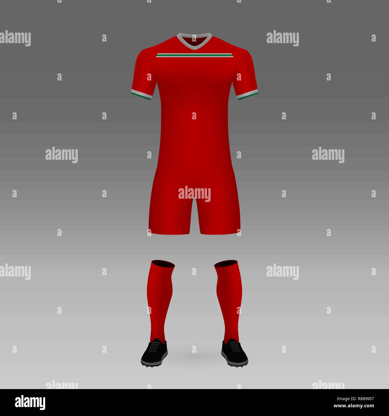 football kit Lokomotiv, Moscow, shirt template for soccer jersey. Vector  illustration Stock Vector Image & Art - Alamy