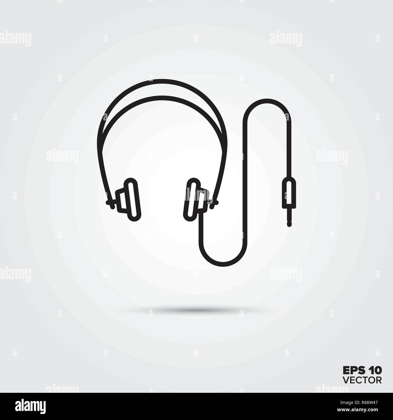 Headphones line icon vector illustration. Media and entertainment symbol. Stock Vector