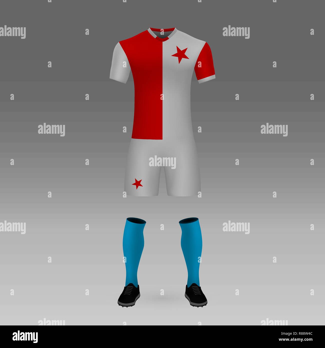 Football Kit Slavia Prague Shirt Template For Soccer Jersey Vector Illustration Stock Vector Image Art Alamy