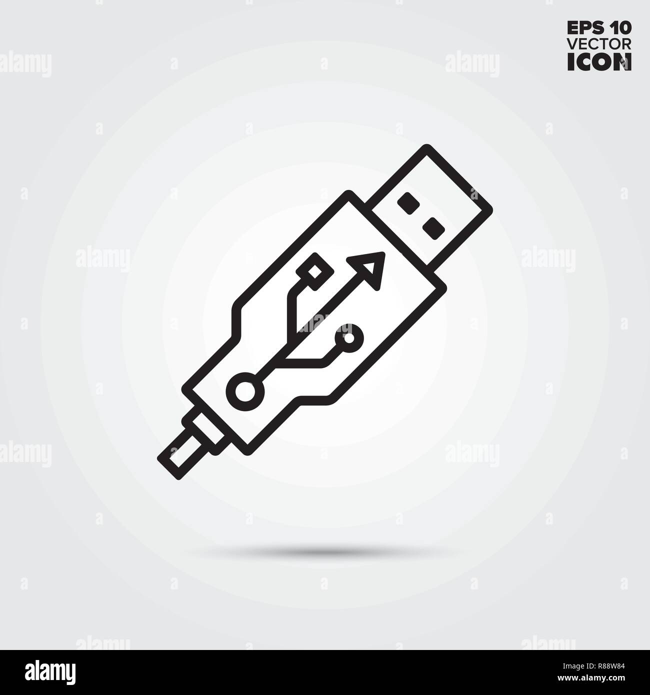 USB connector line icon. Electronic component vector symbol Stock ...
