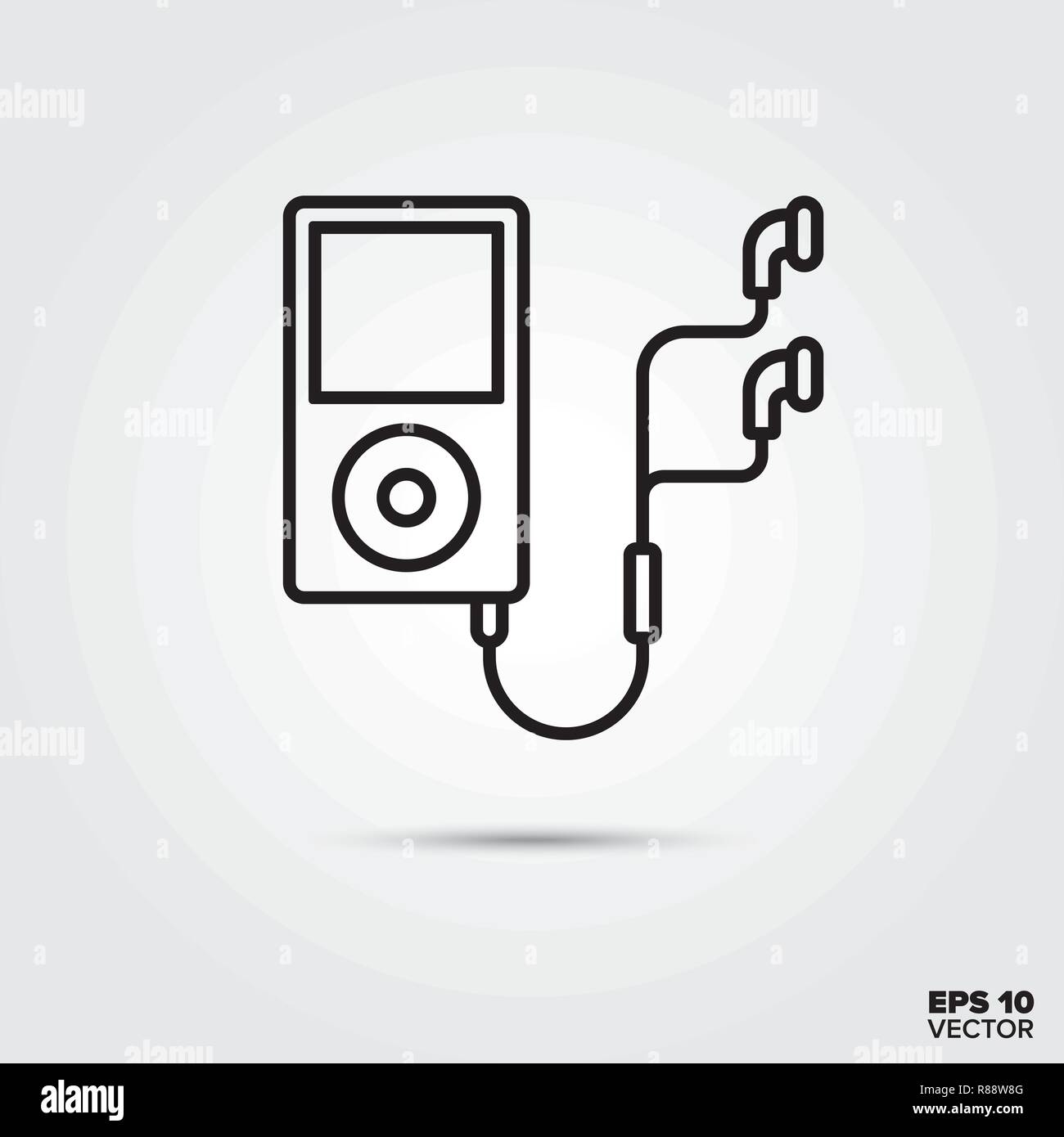 Portable MP3 player line icon vector illustration. Media and entertainment symbol. Stock Vector