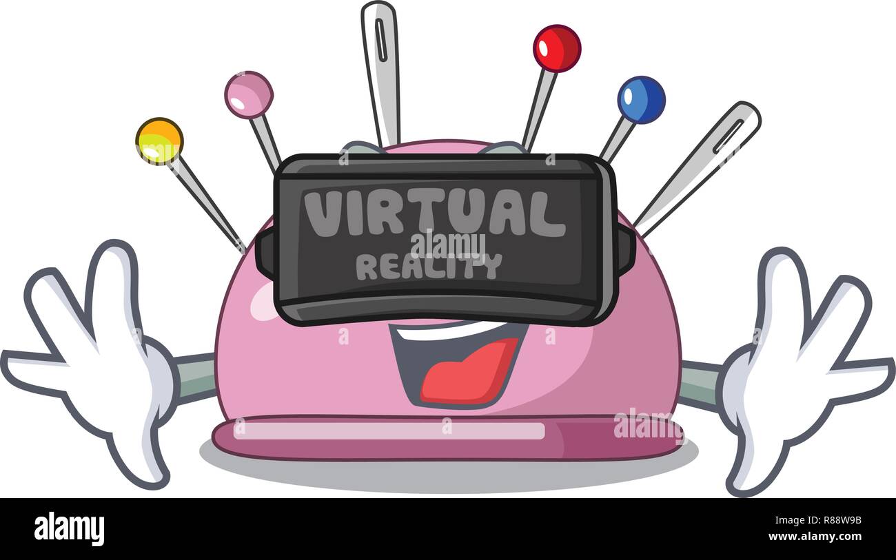 Virtual reality sewing pins and pincushion on mascot Stock Vector Image ...