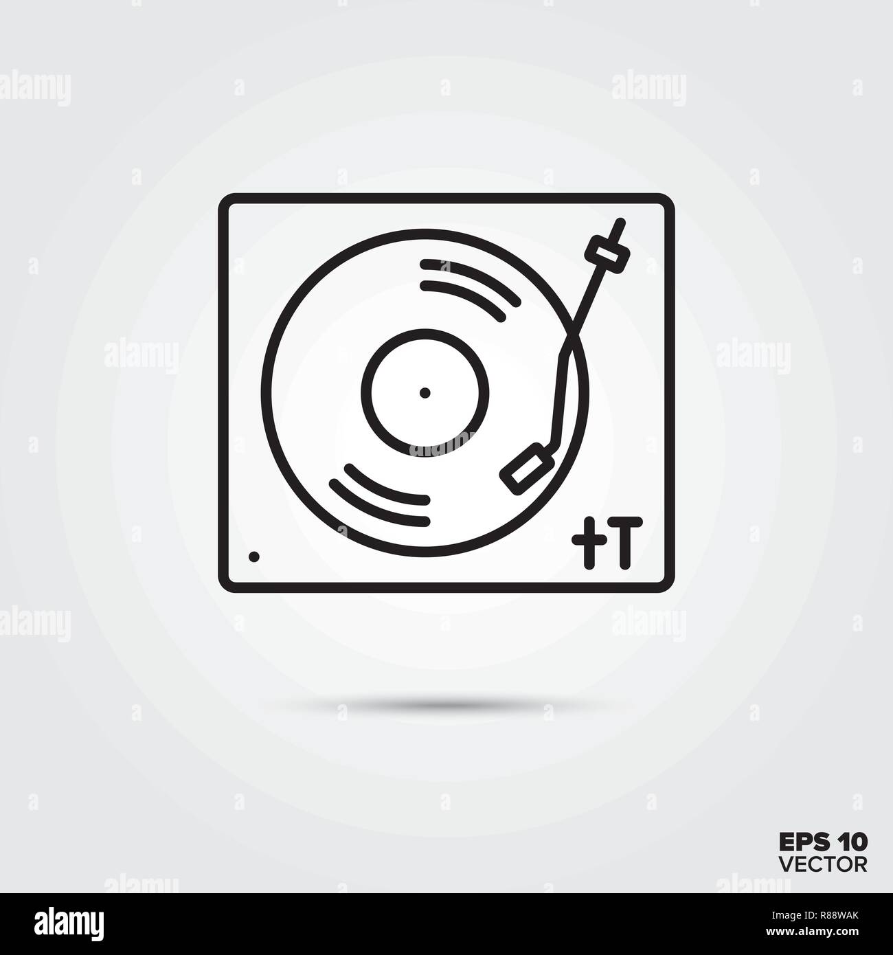 Turntable line icon vector illustration. Media and entertainment symbol. Stock Vector