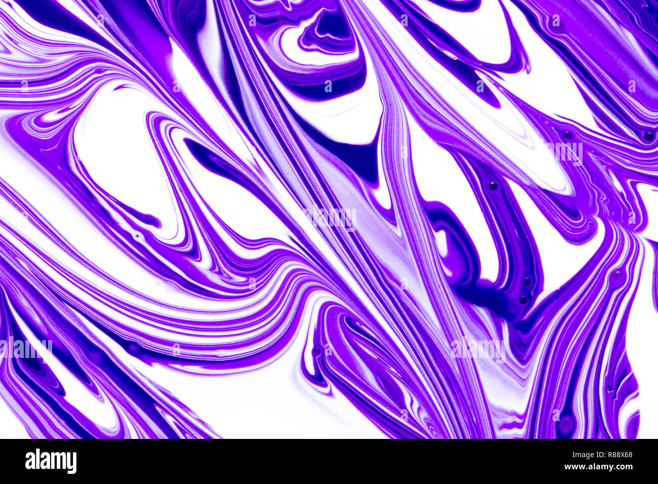 Abstract background of purple and white liquid paint swirls Stock Photo -  Alamy