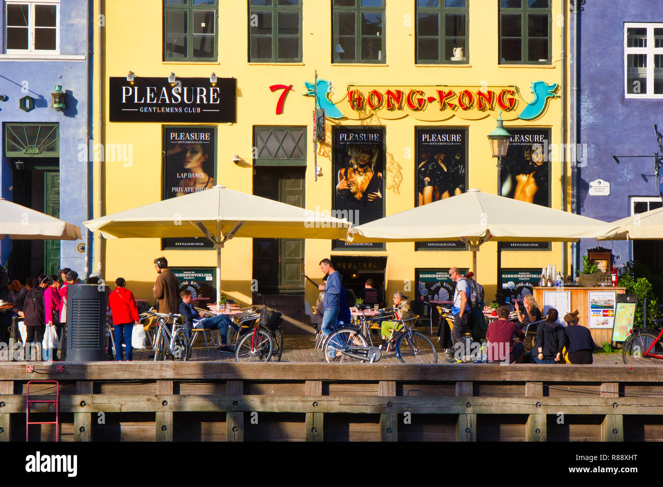 Pleasure gentlemen's strip club, Nyhavn, Copenhagen, Denmark, Scandinavia Stock Photo