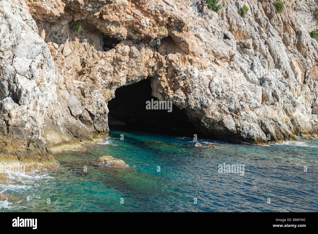 Pirates cave in Alanya. Landmark of Turkey Stock Photo