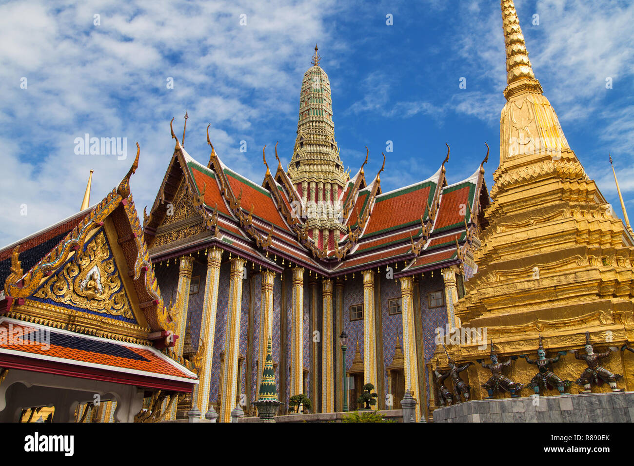 Royal Pantheon at Wat Phra Kaew, Bangkok, Thailand. Stock Photo