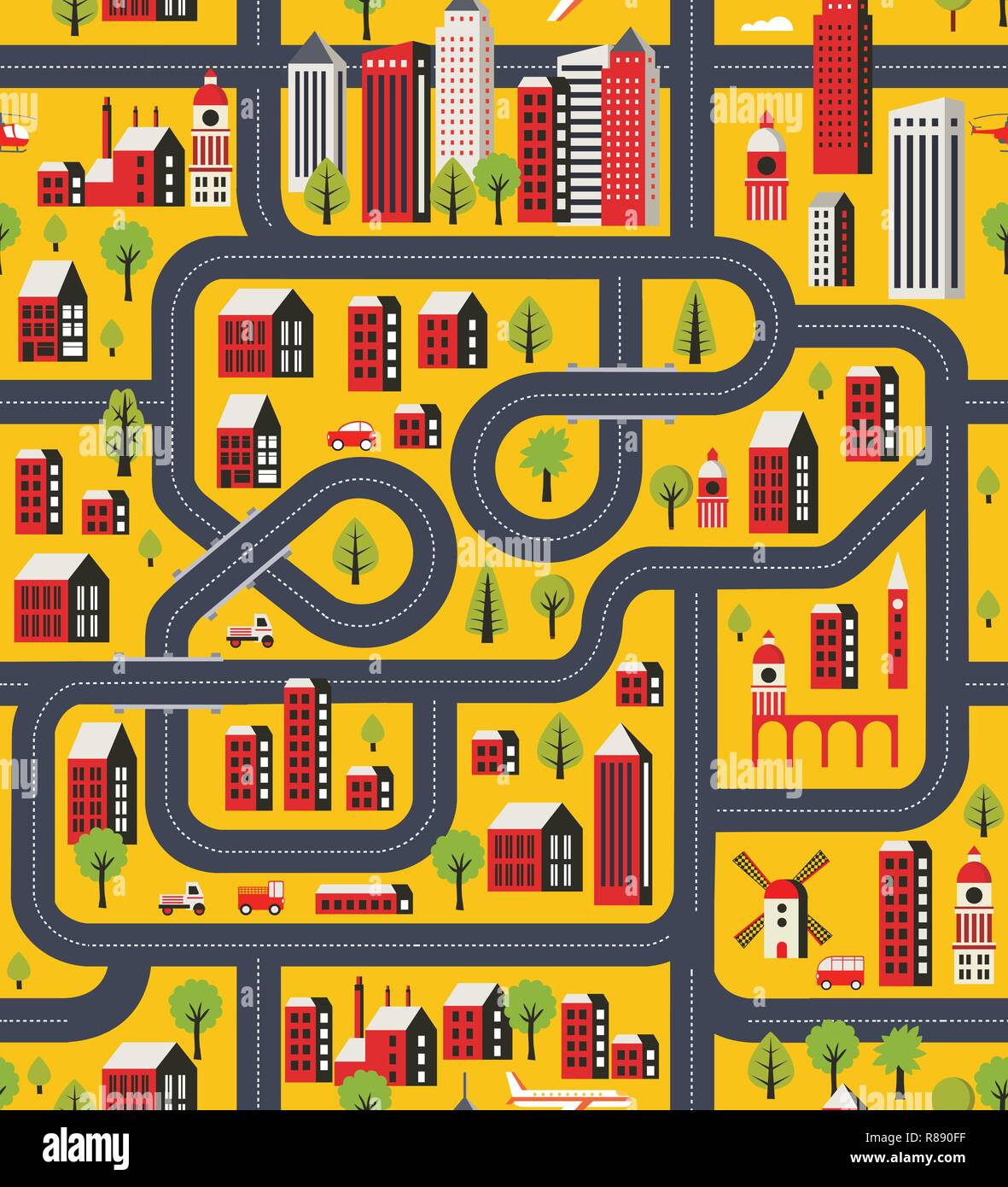Seamless repeating cartoon pattern in urban style with roads, streets, houses in flat style Stock Vector Image & Art - Alamy Seamless repeating cartoon pattern in urban style with roads, streets, houses in flat style Stock Vector Image & Art - Alamy