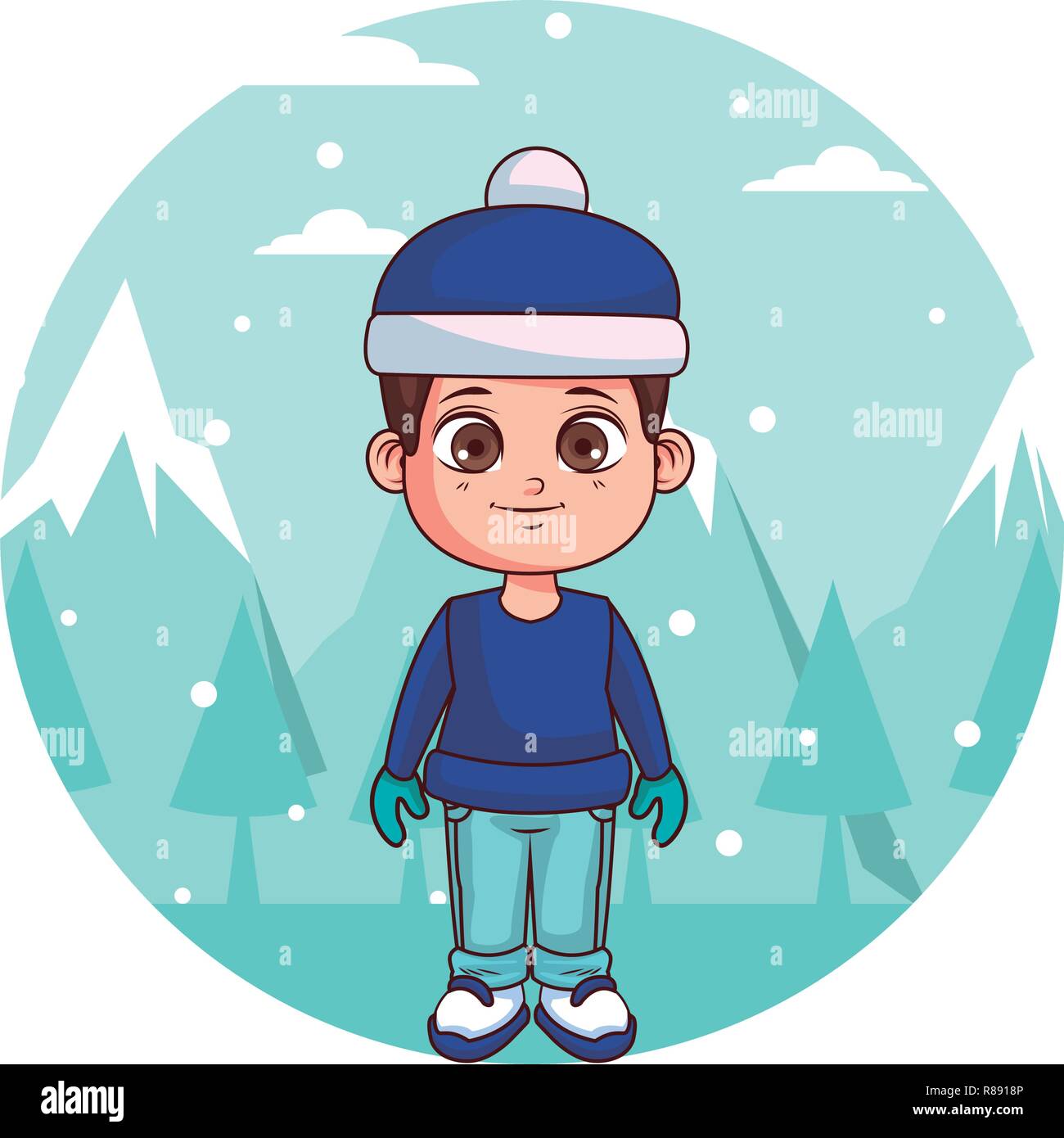 Cute Winter Boy Cartoon Stock Vector Image Art Alamy https www alamy com cute winter boy cartoon image228850630 html