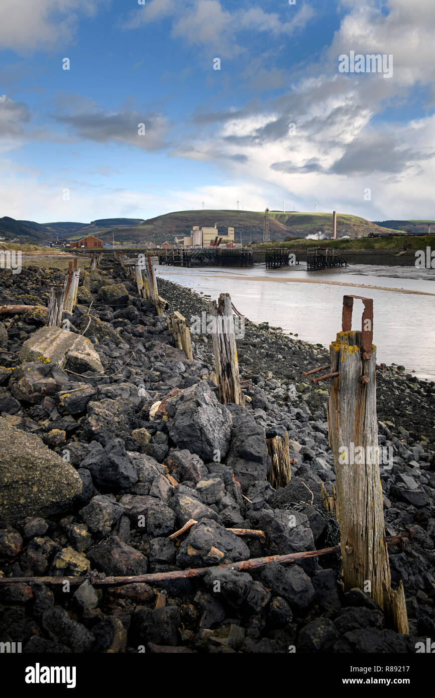 The estuary of the River Afan at Port Talbot, S. Wales UK Stock Photo