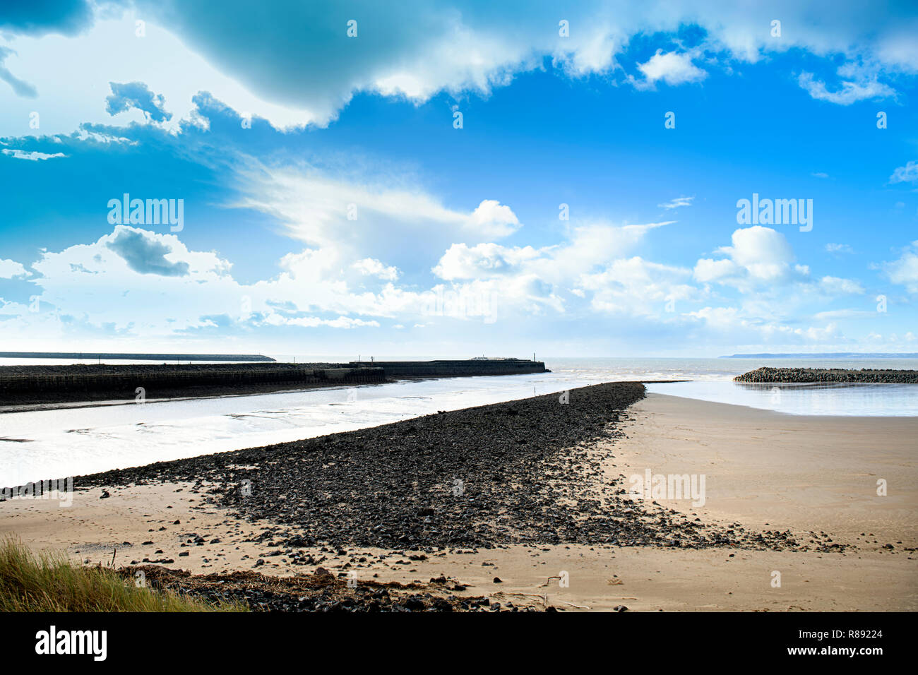 Aberavon Beach at Port Talbot, S. Wales UK Stock Photo