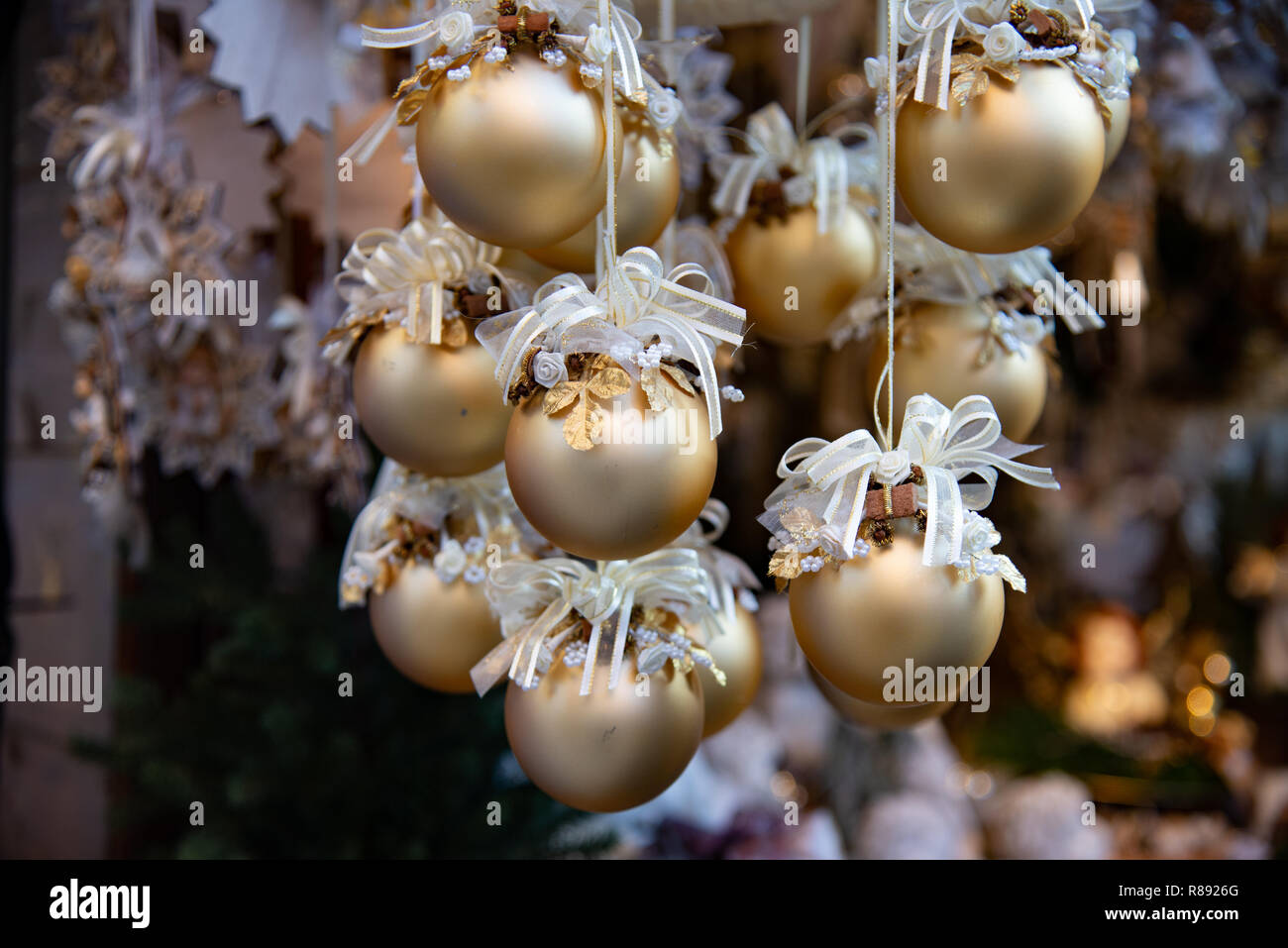 Christmas Decorations Series Of Decorative Golden Balls For