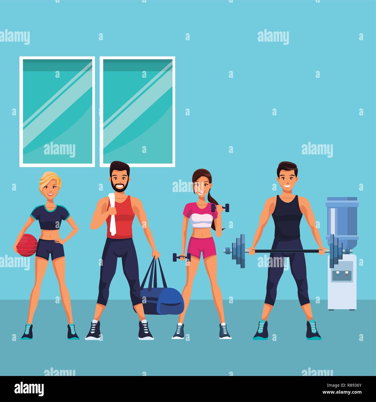 fit people doing exercise Stock Vector Image & Art - Alamy