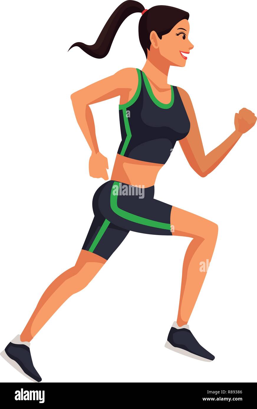 Fitness woman running Stock Vector Image & Art - Alamy