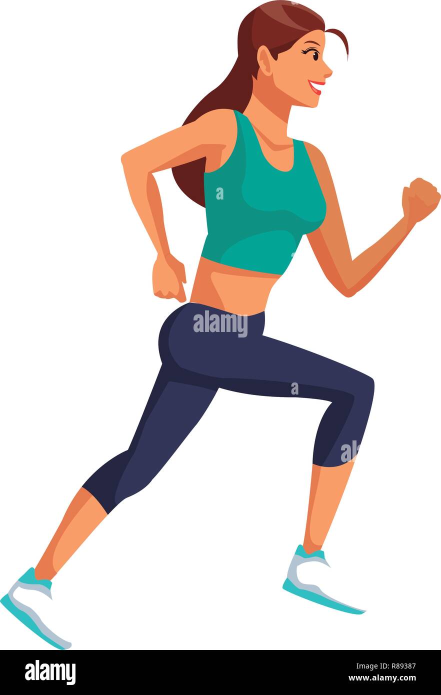 Fitness woman running Stock Vector Image & Art - Alamy