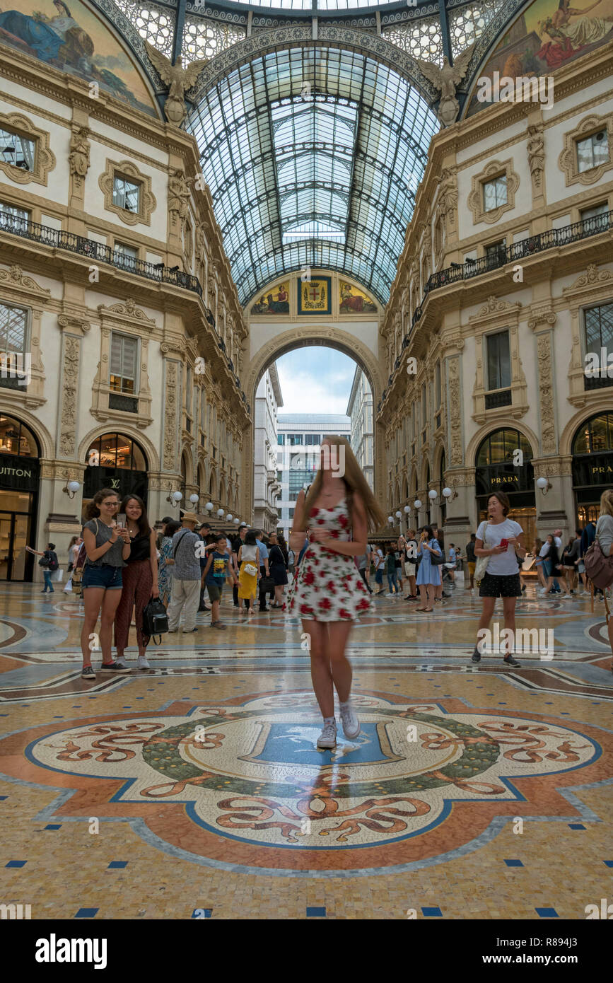 Italy, Milan, Galleria Vittorio Emanuele II stock photo