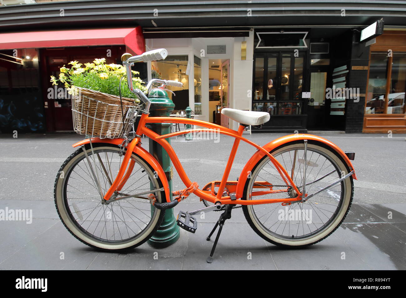 Orange bike basket cheap