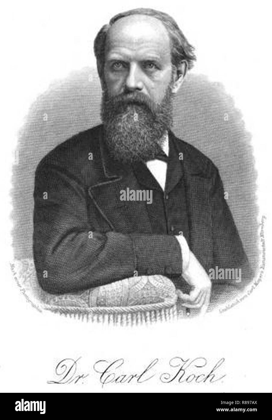 Carl Jakob Wilhelm Ludwig Koch (1827–1882). Stock Photo