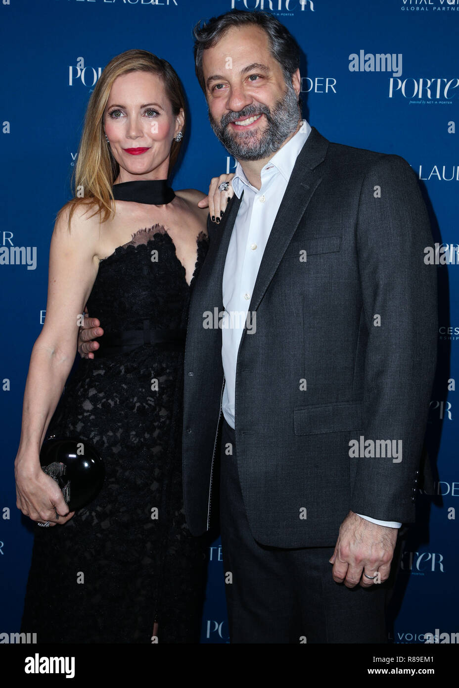 LOS ANGELES, CA, USA - OCTOBER 09: Judd Apatow, Leslie Mann at PORTER's