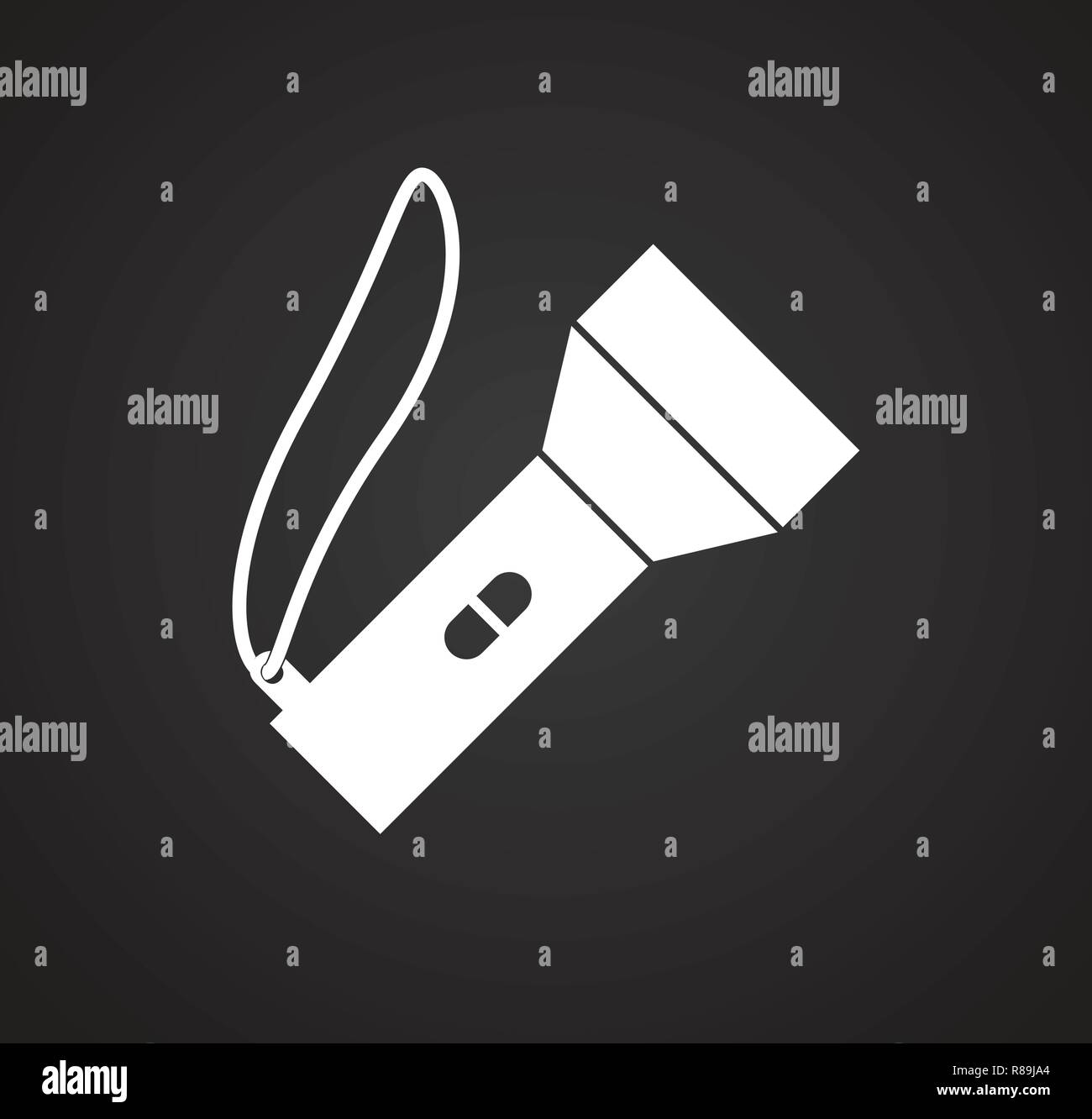 Camping flashlight icon on black background for graphic and web design ...