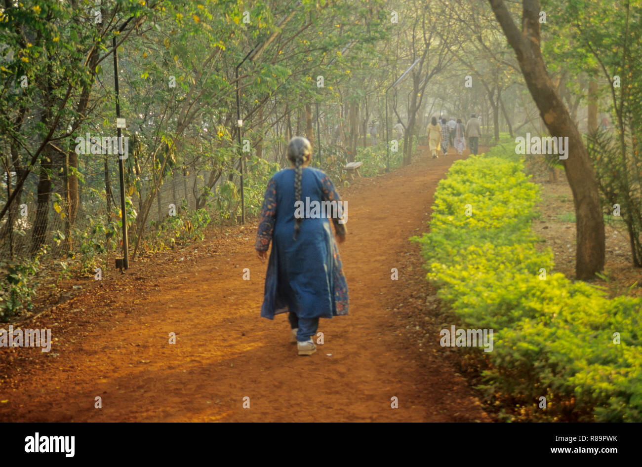 people taking morning walk, joggers park, bund garden, pune, maharashtra, india, Stock Photo