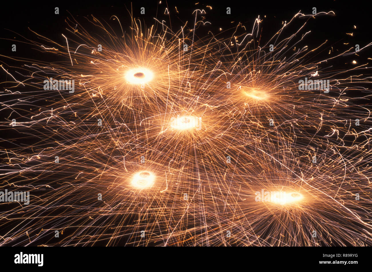 Diwali festival fireworks in India Stock Photo