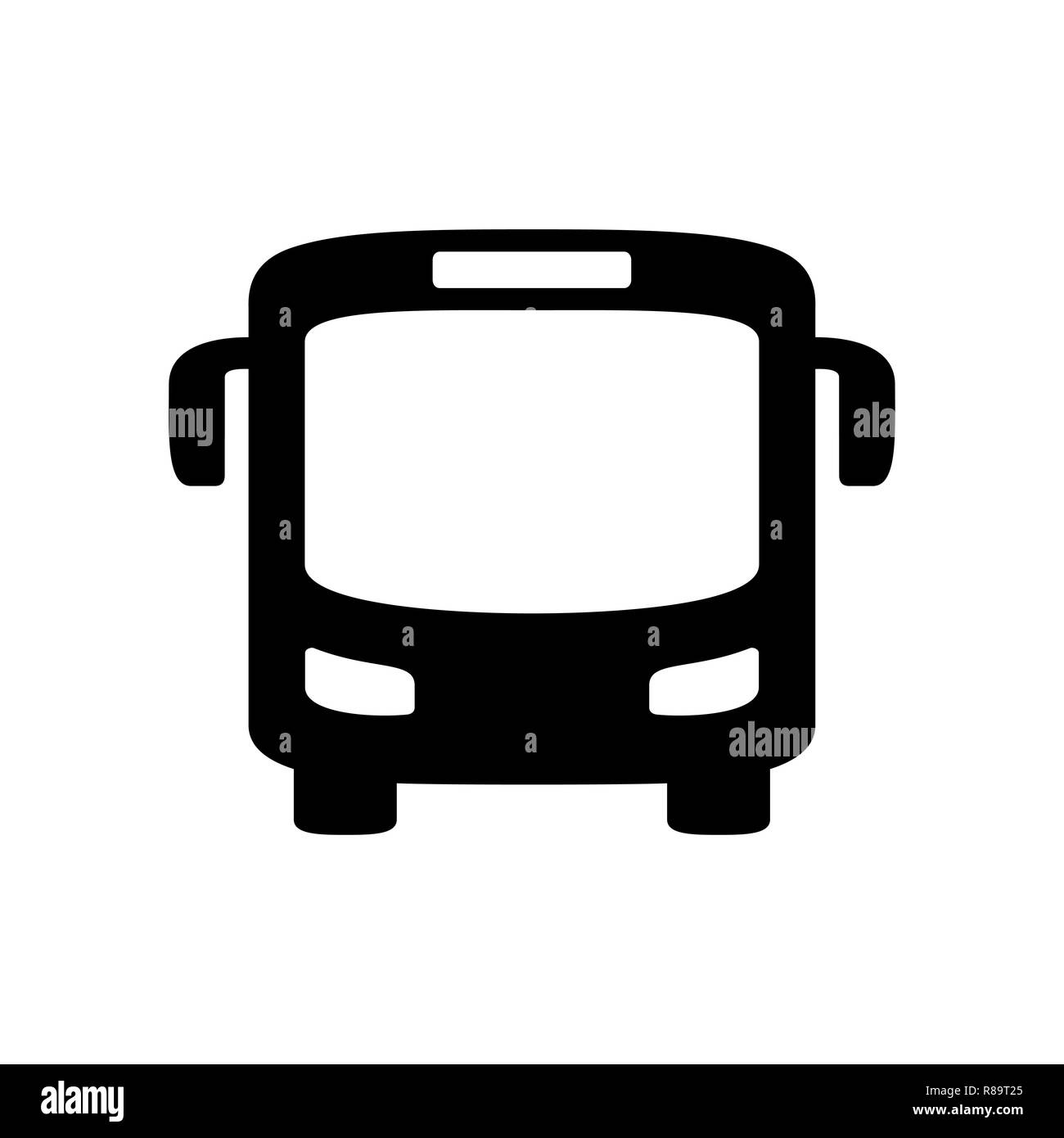 Black bus icon isolated on white Stock Photo