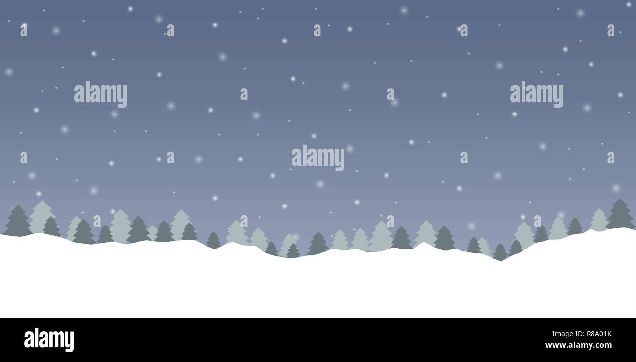 snowy winter background with forest landscape  vector illustration EPS10 Stock Vector