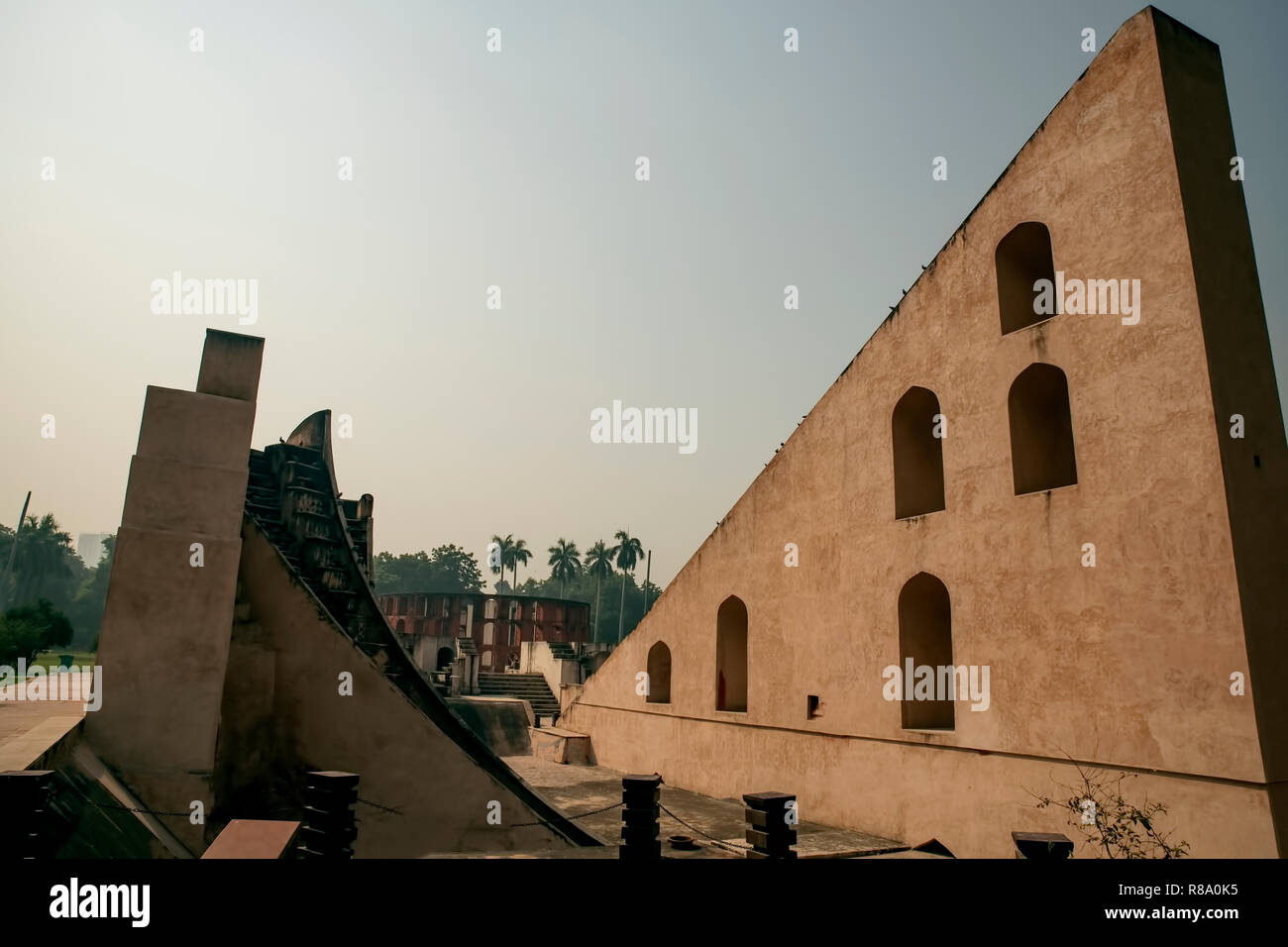 Indian,Arstronoical,Archtecture,Jantar Mantar,Sun Dial,Delhi,built,by Raja Jaisingh,Amer (Ambar)presently ,Iaipur,in 1724 A.D.New Delhi,N.C.R,India. Stock Photo