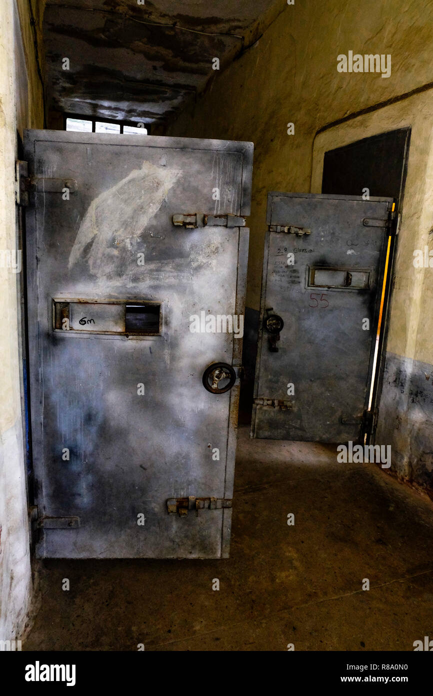 Old iron prison doors Stock Photo