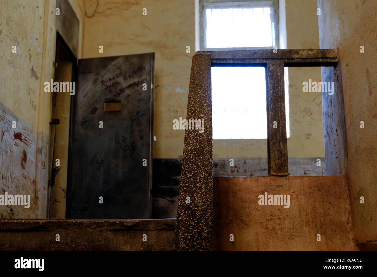 Inside an old prison Stock Photo