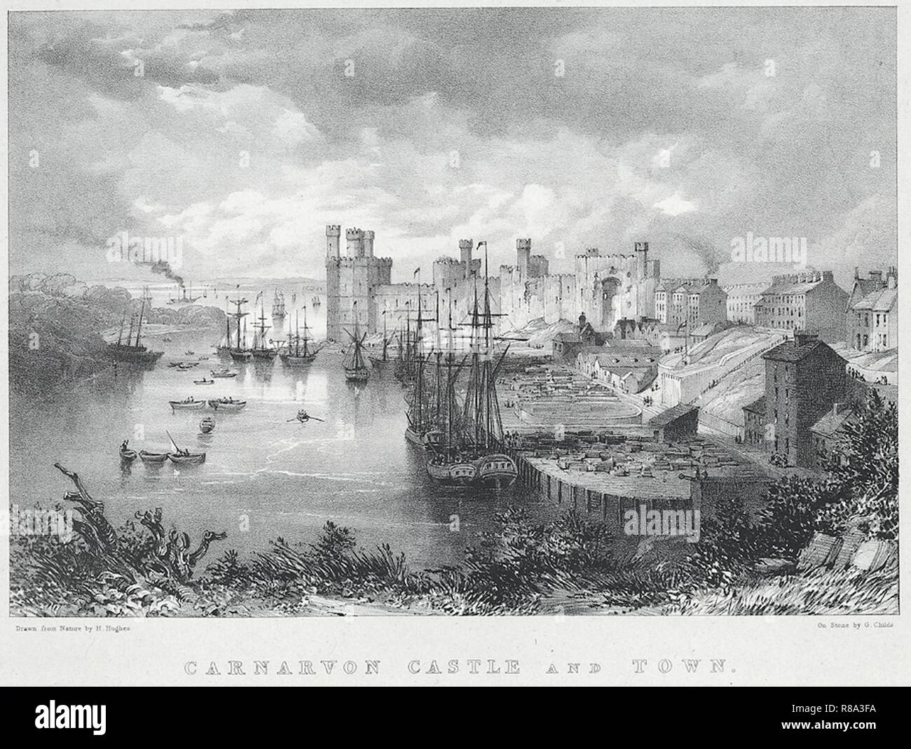 Carnarvon Castle and town Stock Photo Alamy