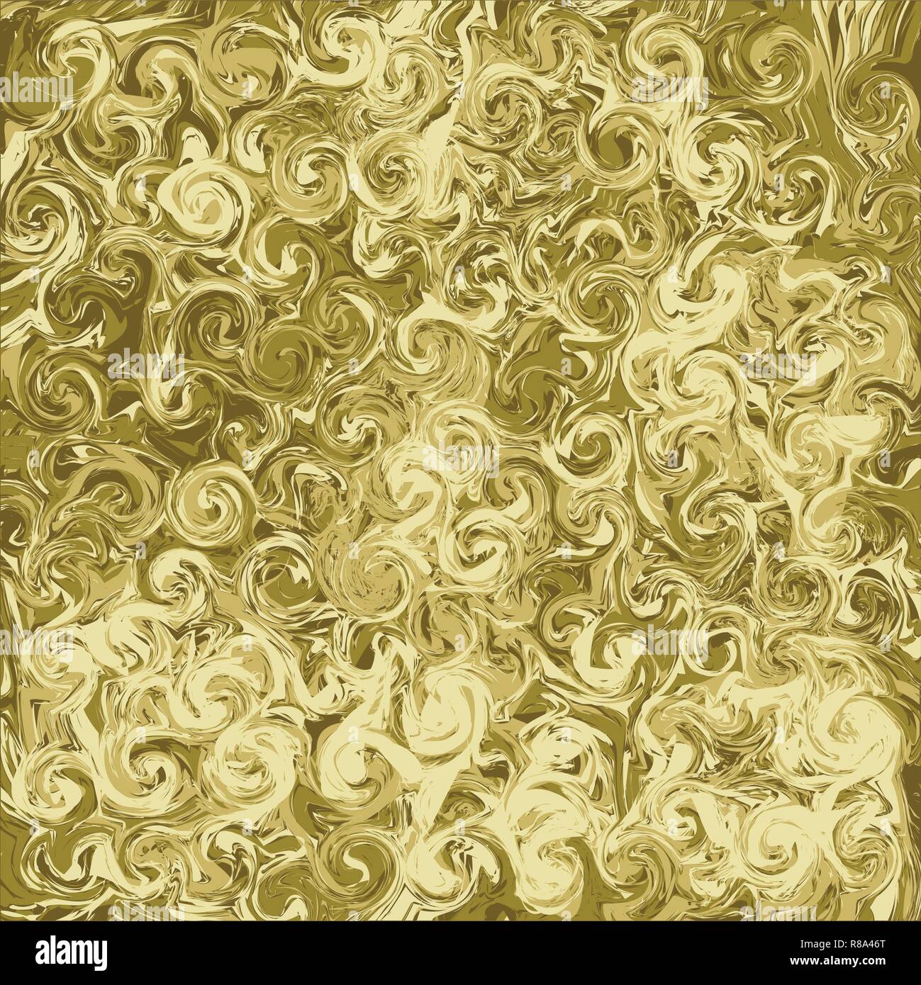 Marble gold abstract background. Digital painted vector marbled texture. Stock Vector