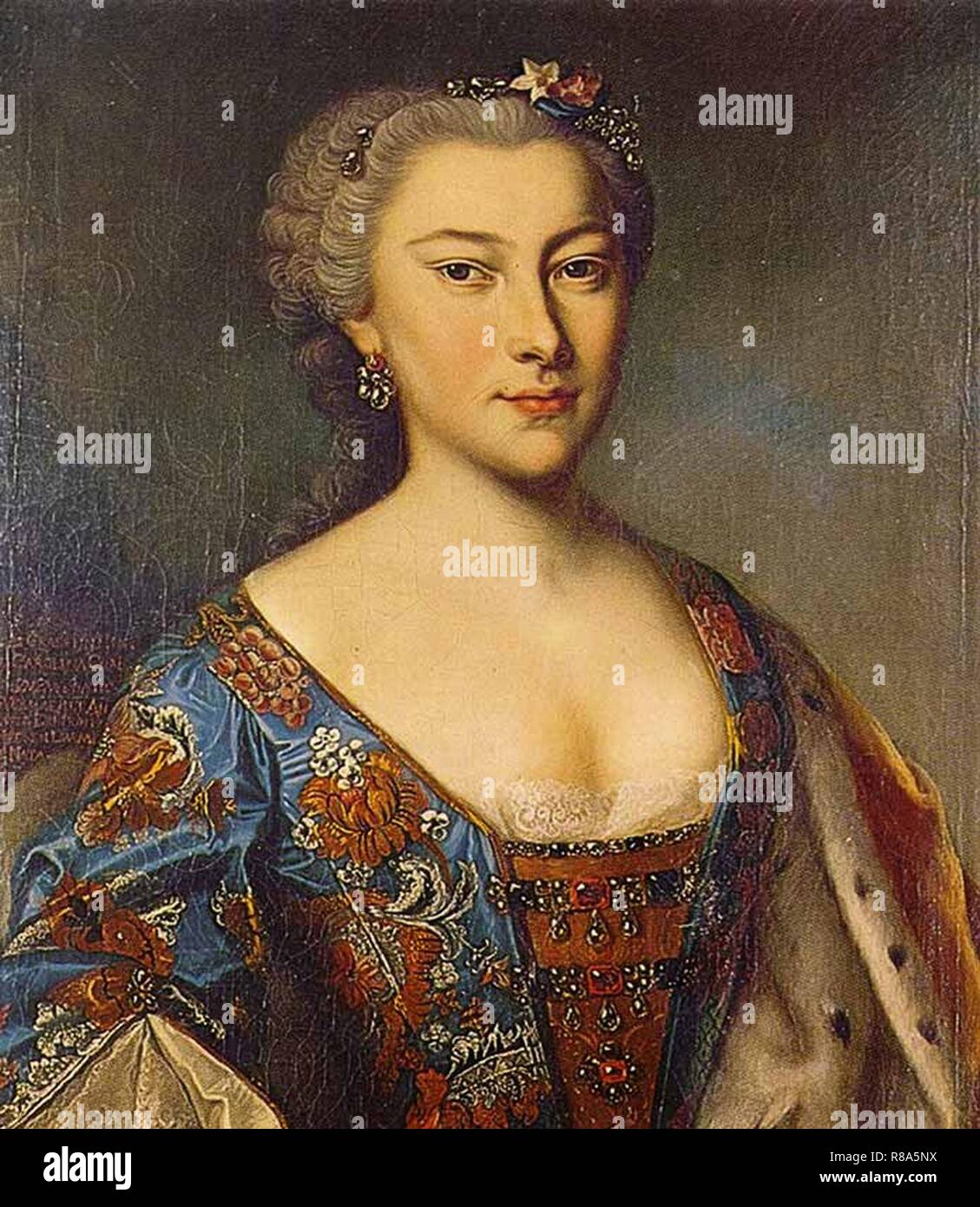 Caroline of Nassau-Saarbrücken, Countess Palatine of Zweibrücken. Stock Photo