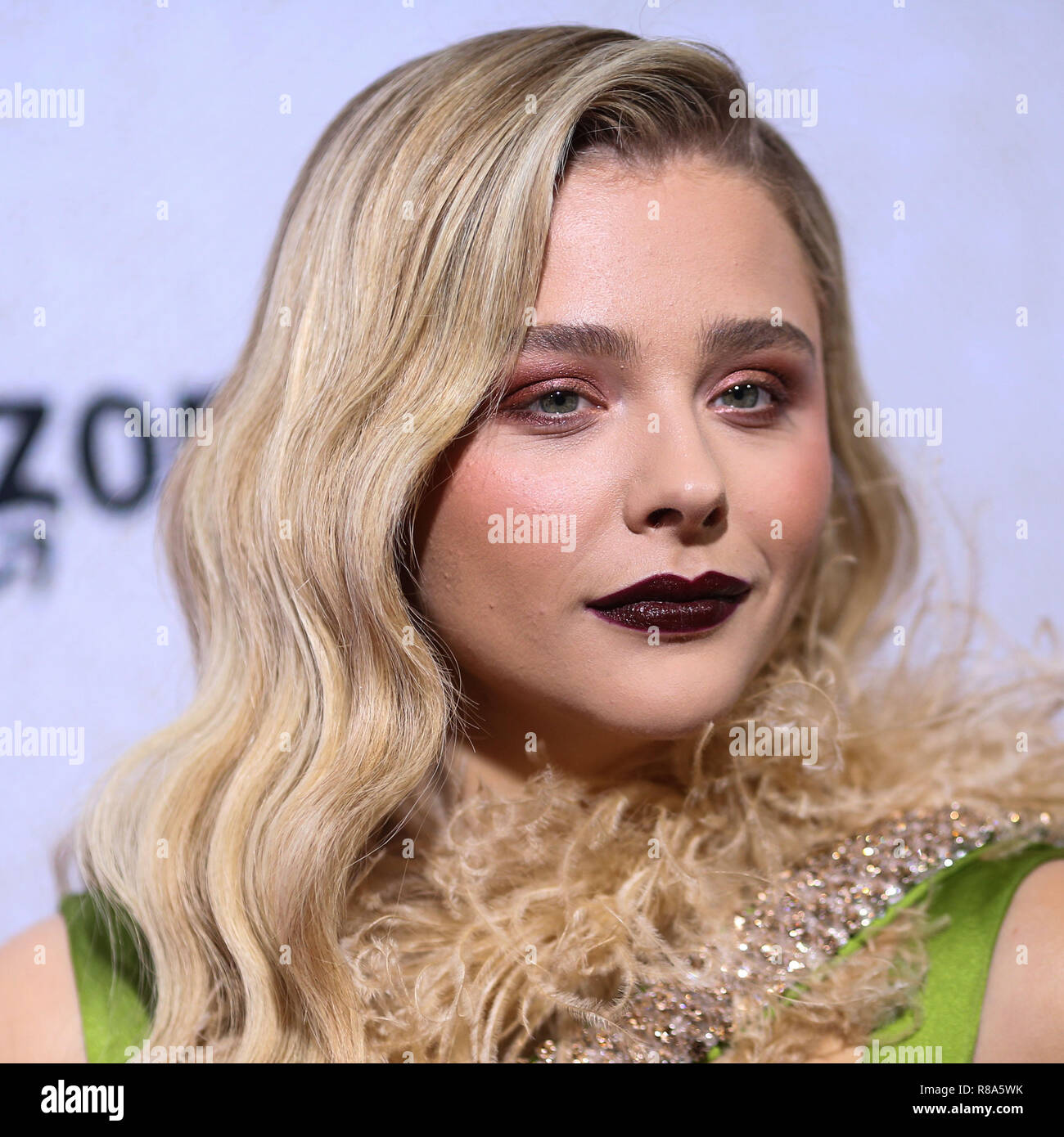 HOLLYWOOD, LOS ANGELES, CA, USA - OCTOBER 24: Actress Chloe Grace Moretz wearing a Miu Miu dress arrives at the Los Angeles Premiere Of Amazon Studio's 'Suspiria' held at the ArcLight Cinerama Dome on October 24, 2018 in Hollywood, Los Angeles, California, United States. (Photo by Xavier Collin/Image Press Agency) Stock Photo