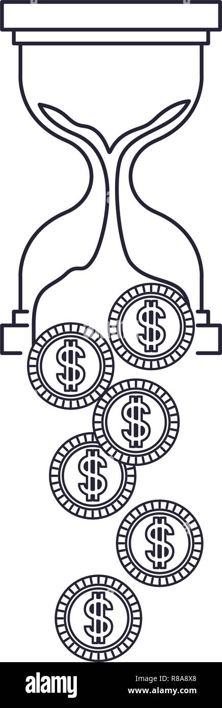 hourglass with coins isolated icon Stock Vector Image & Art - Alamy